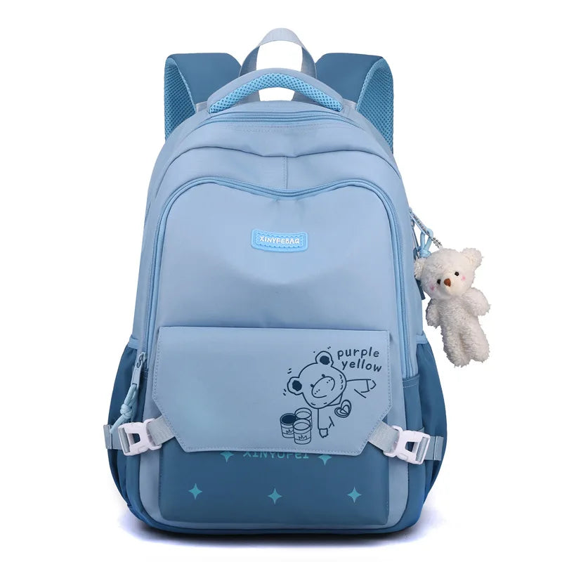 Cartoon Bear School Bags Large Travel Backpacks Primary and Secondary Students Backpacks for Girls Class Bags Women Kawaii Pack
