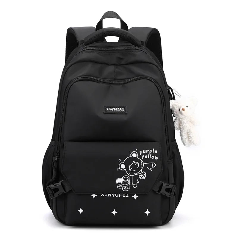 Cartoon Bear School Bags Large Travel Backpacks Primary and Secondary Students Backpacks for Girls Class Bags Women Kawaii Pack