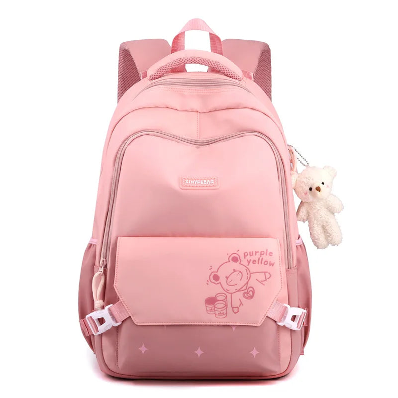 Cartoon Bear School Bags Large Travel Backpacks Primary and Secondary Students Backpacks for Girls Class Bags Women Kawaii Pack