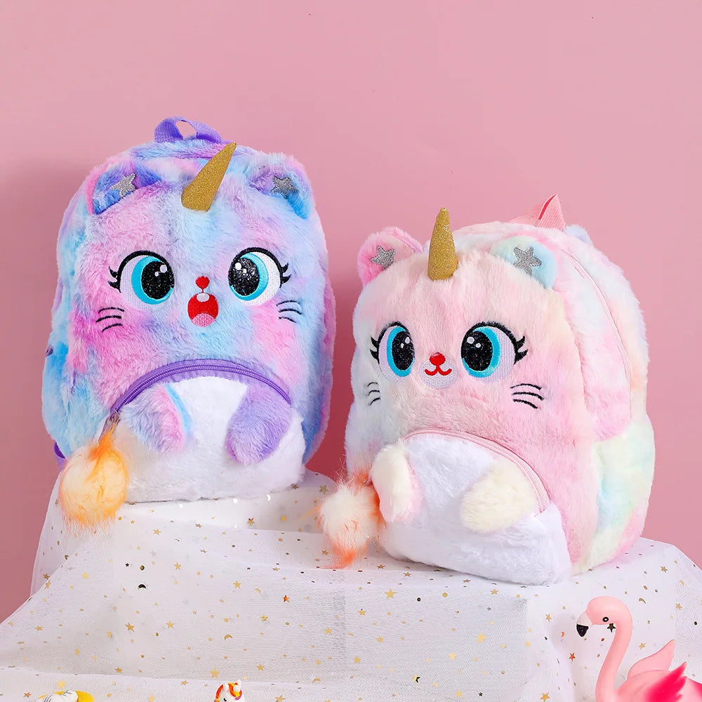 Cartoon Big Eye Unicorn School Bags for Girls Kawaii Backpacks Cute Cat Kids Bags Toddler Children Travel Pack Mochila Escolar