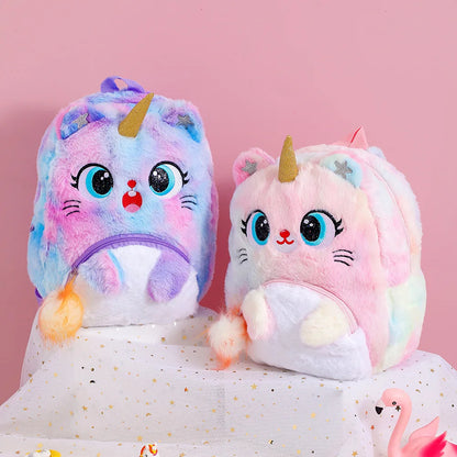Cartoon Big Eye Unicorn School Bags for Girls Kawaii Backpacks Cute Cat Kids Bags Toddler Children Travel Pack Mochila Escolar