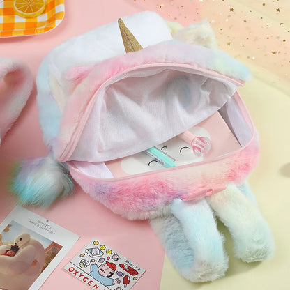Cartoon Big Eye Unicorn School Bags for Girls Kawaii Backpacks Cute Cat Kids Bags Toddler Children Travel Pack Mochila Escolar