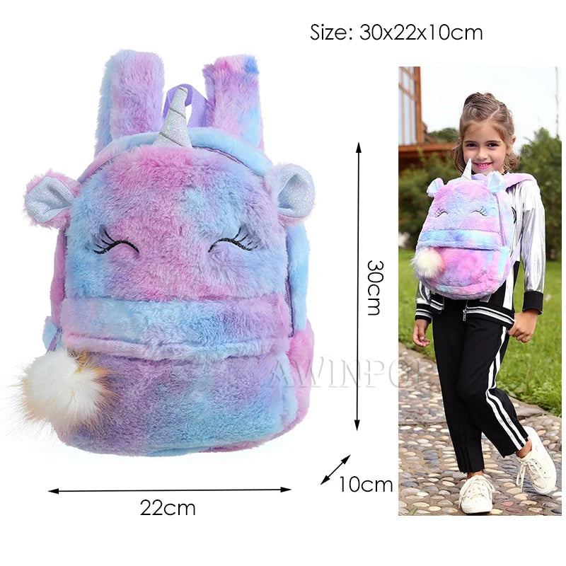 Cartoon Big Eye Unicorn School Bags for Girls Kawaii Backpacks Cute Cat Kids Bags Toddler Children Travel Pack Mochila Escolar