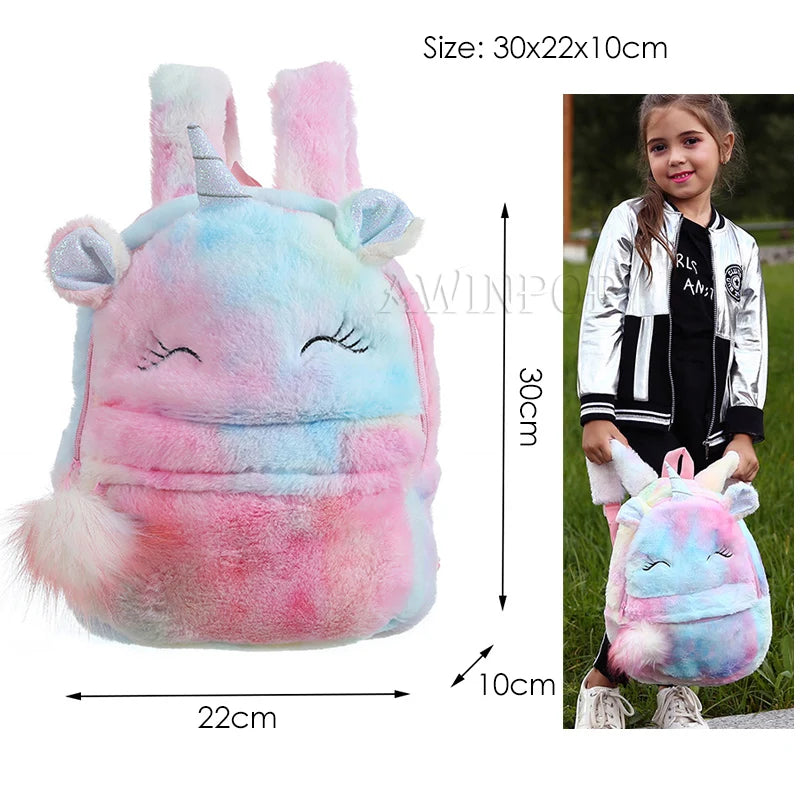 Cartoon Big Eye Unicorn School Bags for Girls Kawaii Backpacks Cute Cat Kids Bags Toddler Children Travel Pack Mochila Escolar