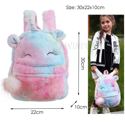 Cartoon Big Eye Unicorn School Bags for Girls Kawaii Backpacks Cute Cat Kids Bags Toddler Children Travel Pack Mochila Escolar