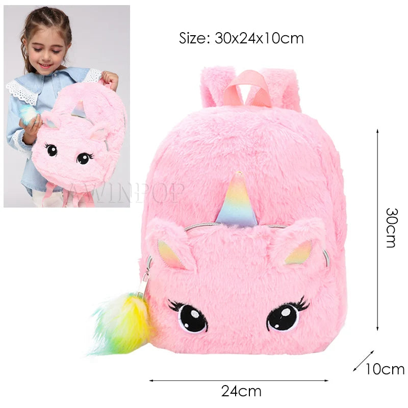 Cartoon Big Eye Unicorn School Bags for Girls Kawaii Backpacks Cute Cat Kids Bags Toddler Children Travel Pack Mochila Escolar