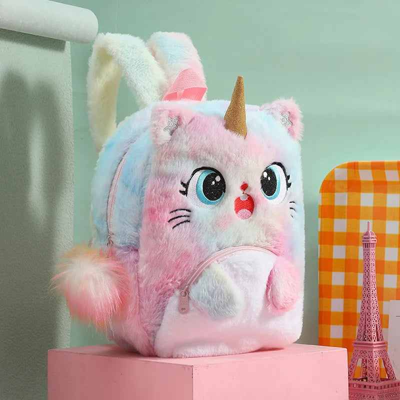 Cartoon Big Eye Unicorn School Bags for Girls Kawaii Backpacks Cute Cat Kids Bags Toddler Children Travel Pack Mochila Escolar
