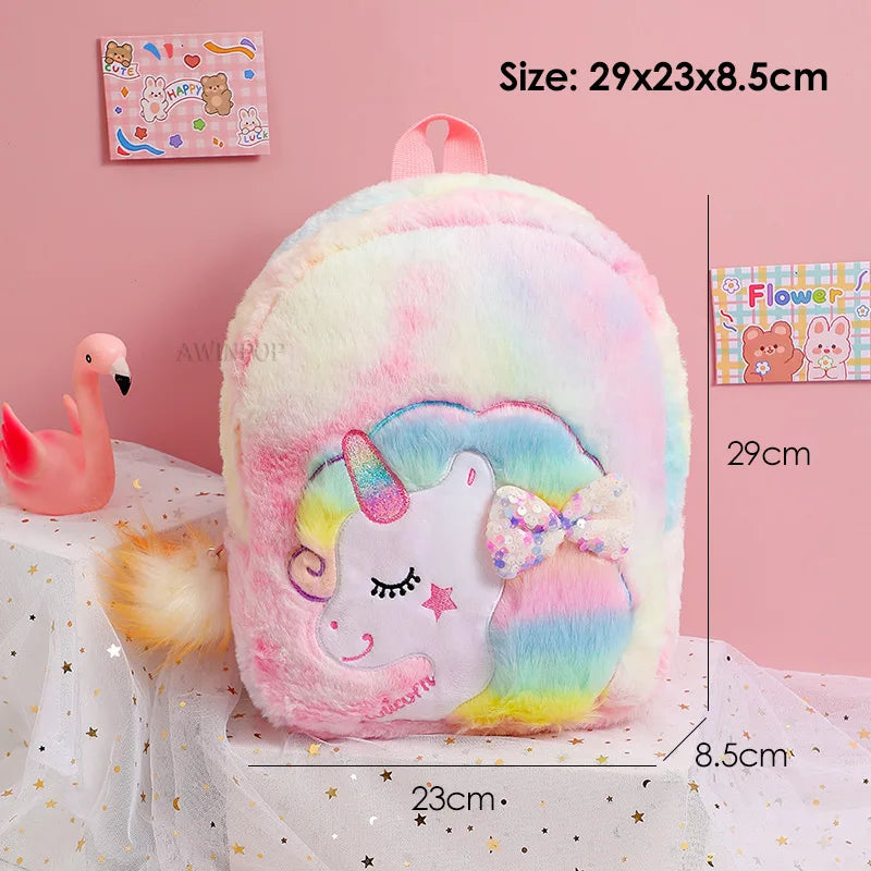 Cartoon Big Eye Unicorn School Bags for Girls Kawaii Backpacks Cute Cat Kids Bags Toddler Children Travel Pack Mochila Escolar