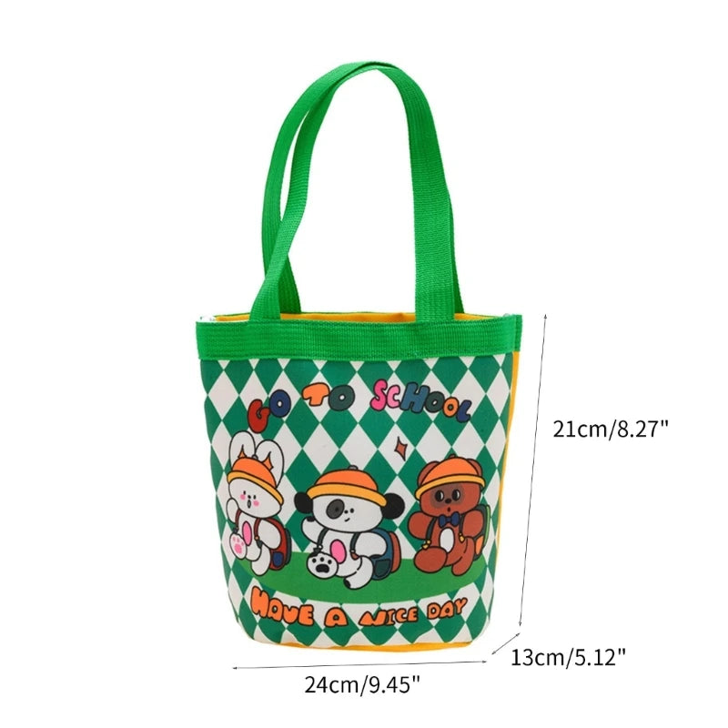 Cartoon Bucket Bag Canvas Handbag Purse Underarm Bag Tote Ladies Handbag Purse