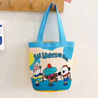 Cartoon Bucket Bag Canvas Handbag Purse Underarm Bag Tote Ladies Handbag Purse