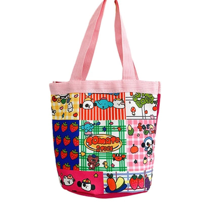Cartoon Bucket Bag Canvas Handbag Purse Underarm Bag Tote Ladies Handbag Purse