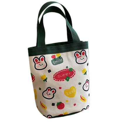 Cartoon Canvas Bag for Women Rabbit Durable Handbag and Easy to Clean