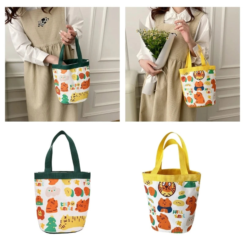 Cartoon Canvas Bag for Women Rabbit Durable Handbag and Easy to Clean