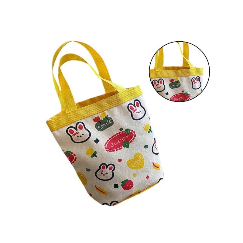 Cartoon Canvas Bag for Women Rabbit Durable Handbag and Easy to Clean