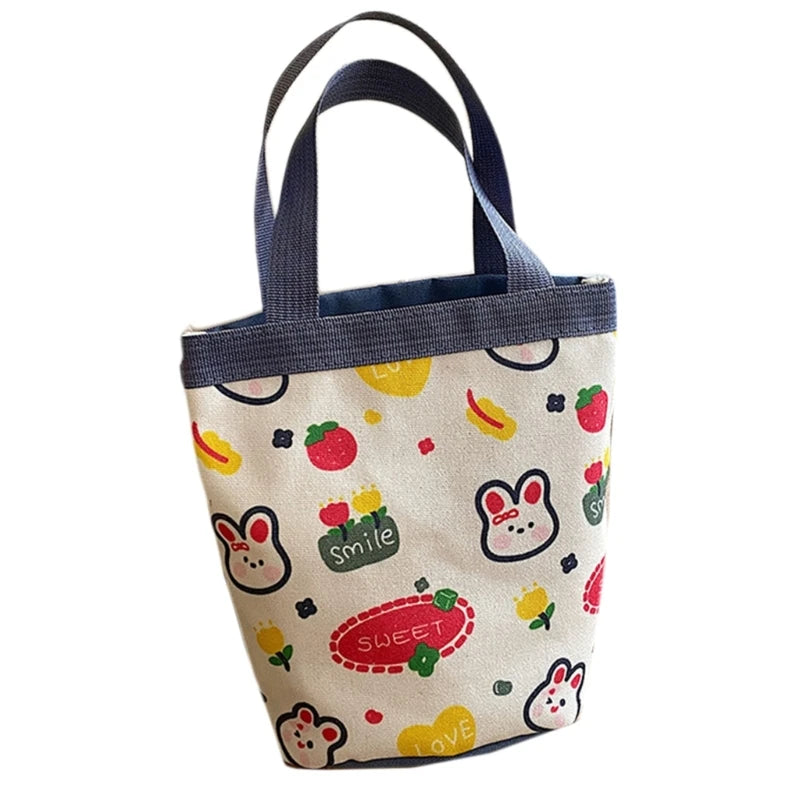 Cartoon Canvas Bag for Women Rabbit Durable Handbag and Easy to Clean