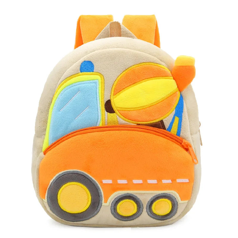 Cartoon Cement Mixer School Backpacks Boys Cute Engineering Vehicle Excavator Dumper School Bags Nursery Children Bag Girls Gift