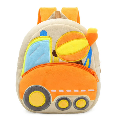 Cartoon Cement Mixer School Backpacks Boys Cute Engineering Vehicle Excavator Dumper School Bags Nursery Children Bag Girls Gift