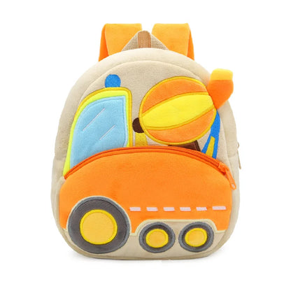 Cartoon Cement Mixer School Backpacks Boys Cute Engineering Vehicle Excavator Dumper School Bags Nursery Children Bag Girls Gift