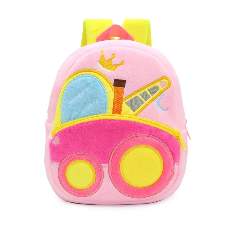 Cartoon Cement Mixer School Backpacks Boys Cute Engineering Vehicle Excavator Dumper School Bags Nursery Children Bag Girls Gift