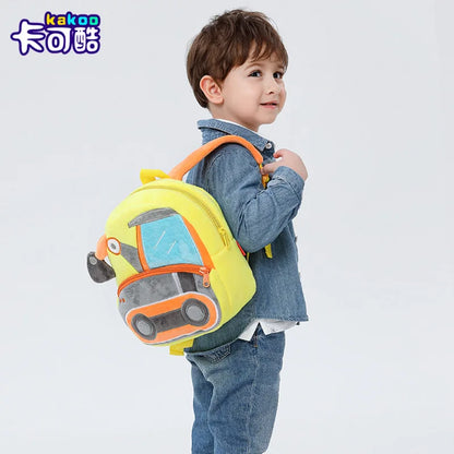 Cartoon Cement Mixer School Backpacks Boys Cute Engineering Vehicle Excavator Dumper School Bags Nursery Children Bag Girls Gift