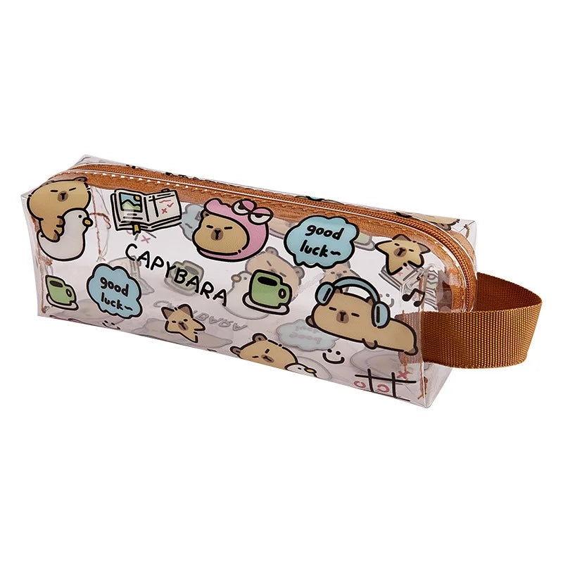 Cartoon Clear Pencil Pouch,  Kids Clear Pencil Bags, Clear Makeup Pouch,Clear Make Up Bag Children's Holiday Gifts