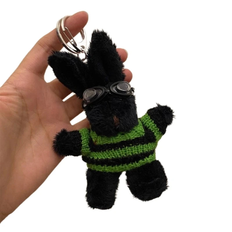 Cartoon Cute Bear Bag Charm Keychain Plush Pendant Suitable for Women's Bag and Keys Dog&Rabbit Shaped Exquisite Luggage Pendant