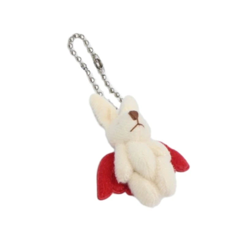 Cartoon Cute Bear Bag Charm Keychain Plush Pendant Suitable for Women's Bag and Keys Dog&Rabbit Shaped Exquisite Luggage Pendant