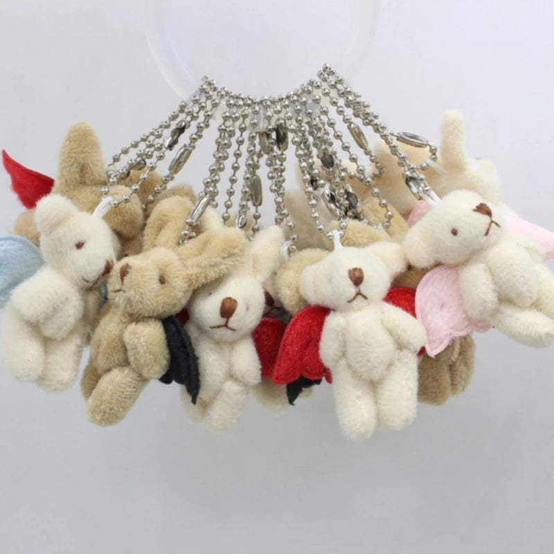 Cartoon Cute Bear Bag Charm Keychain Plush Pendant Suitable for Women's Bag and Keys Dog&Rabbit Shaped Exquisite Luggage Pendant