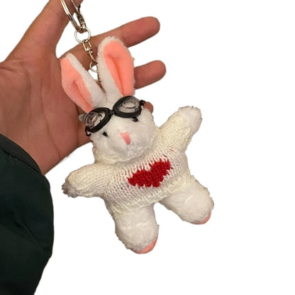 Cartoon Cute Bear Bag Charm Keychain Plush Pendant Suitable for Women's Bag and Keys Dog&Rabbit Shaped Exquisite Luggage Pendant