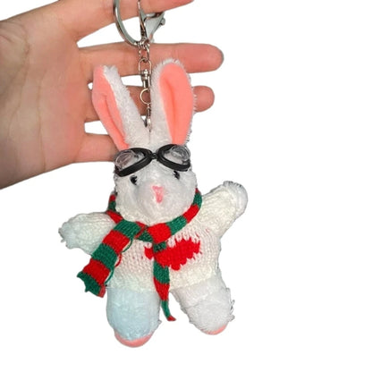 Cartoon Cute Bear Bag Charm Keychain Plush Pendant Suitable for Women's Bag and Keys Dog&Rabbit Shaped Exquisite Luggage Pendant