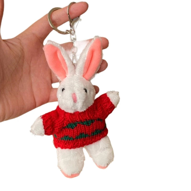 Cartoon Cute Bear Bag Charm Keychain Plush Pendant Suitable for Women's Bag and Keys Dog&Rabbit Shaped Exquisite Luggage Pendant