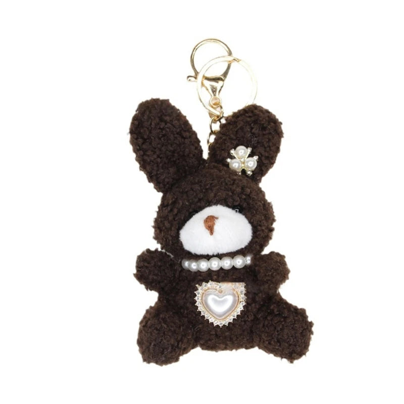 Cartoon Cute Bear Bag Charm Keychain Plush Pendant for Women's Bag and Keys Lovely Panda Rabbit Shaped Exquisite Luggage Pendant