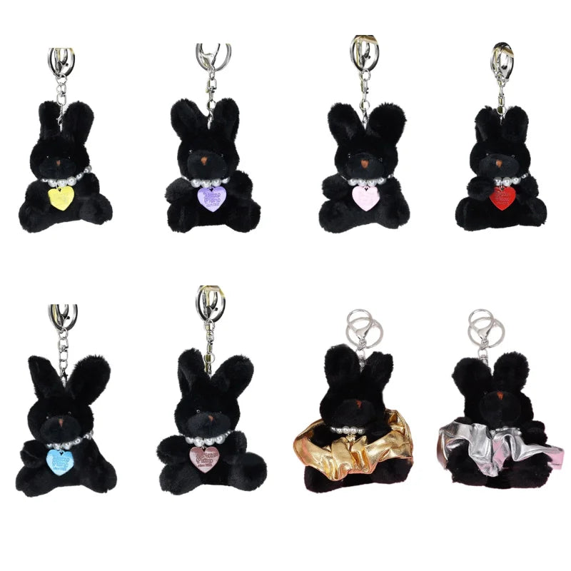 Cartoon Cute Bear Bag Charm Keychain Plush Pendant for Women's Bag and Keys Lovely Panda Rabbit Shaped Exquisite Luggage Pendant