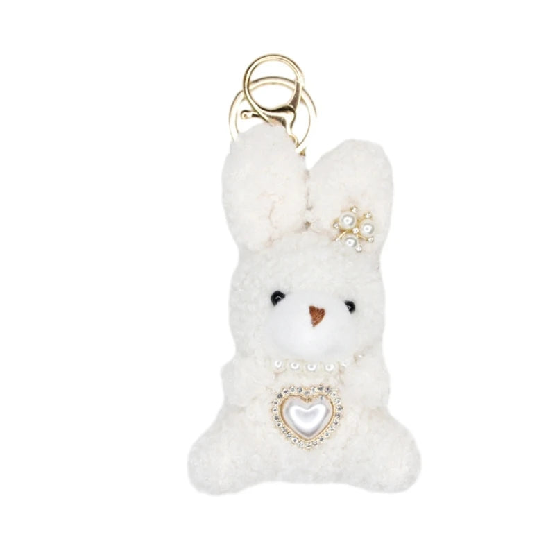 Cartoon Cute Bear Bag Charm Keychain Plush Pendant for Women's Bag and Keys Lovely Panda Rabbit Shaped Exquisite Luggage Pendant