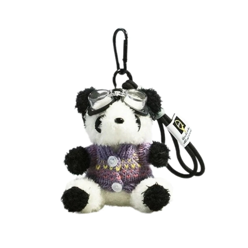 Cartoon Cute Bear Bag Charm Keychain Plush Pendant for Women's Bag and Keys Lovely Panda Rabbit Shaped Exquisite Luggage Pendant