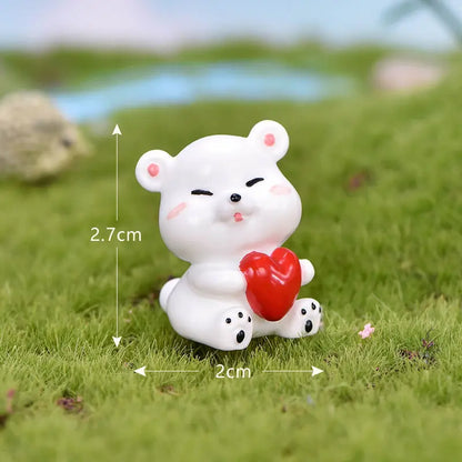 Cartoon Cute Little Bear Car Ornaments Micro Landscape Bonsai Decoration Desktop Creative Trinket Home Accessories Figurines