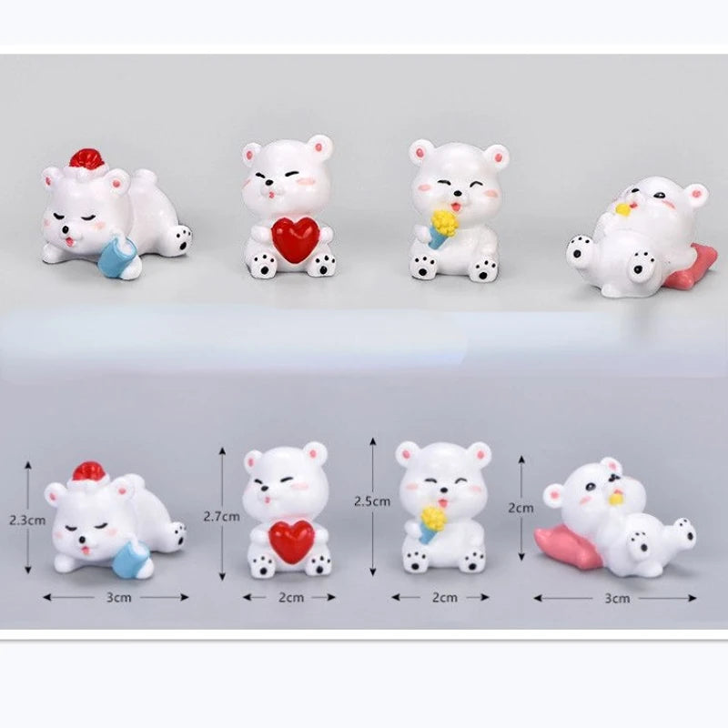 Cartoon Cute Little Bear Car Ornaments Micro Landscape Bonsai Decoration Desktop Creative Trinket Home Accessories Figurines