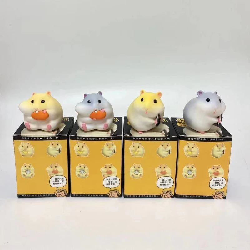 Cartoon Cute Little Hamster Car Ornaments Micro Landscape Bonsai Decoration Desktop Creative Trinket Home Accessories Figurines