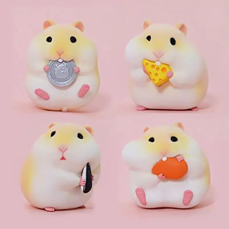 Cartoon Cute Little Hamster Car Ornaments Micro Landscape Bonsai Decoration Desktop Creative Trinket Home Accessories Figurines