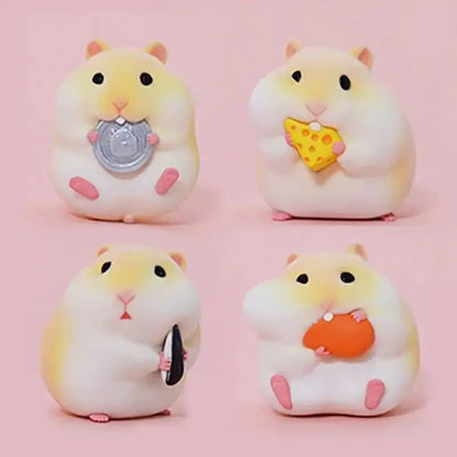 Cartoon Cute Little Hamster Car Ornaments Micro Landscape Bonsai Decoration Desktop Creative Trinket Home Accessories Figurines