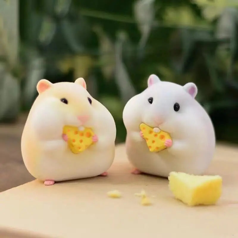 Cartoon Cute Little Hamster Car Ornaments Micro Landscape Bonsai Decoration Desktop Creative Trinket Home Accessories Figurines