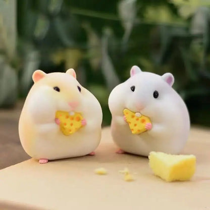 Cartoon Cute Little Hamster Car Ornaments Micro Landscape Bonsai Decoration Desktop Creative Trinket Home Accessories Figurines