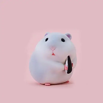 Cartoon Cute Little Hamster Car Ornaments Micro Landscape Bonsai Decoration Desktop Creative Trinket Home Accessories Figurines