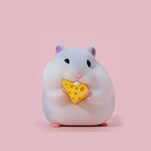 Cartoon Cute Little Hamster Car Ornaments Micro Landscape Bonsai Decoration Desktop Creative Trinket Home Accessories Figurines