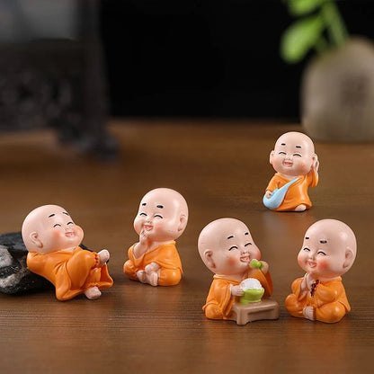Cartoon Cute Little Monk Car Ornaments Micro Landscape Bonsai Decoration Desktop Creative Trinket Home Accessories Figurines