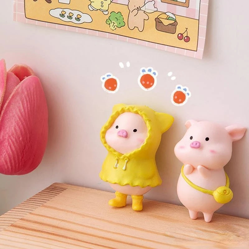 Cartoon Cute Pig Car Ornaments Micro Landscape Bonsai Decoration Desktop Creative Trinket Home Decoration Accessories Figurines