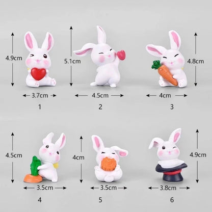 Cartoon Cute Rabbit Car Ornaments Micro Landscape Bonsai Decoration Desktop Creative Trinket Home Accessories Figurines