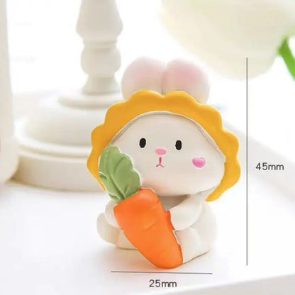 Cartoon Cute Resin Rabbit Car Ornaments Micro Landscape Bonsai Decoration Desktop Creative Trinket Home Accessories Figurines