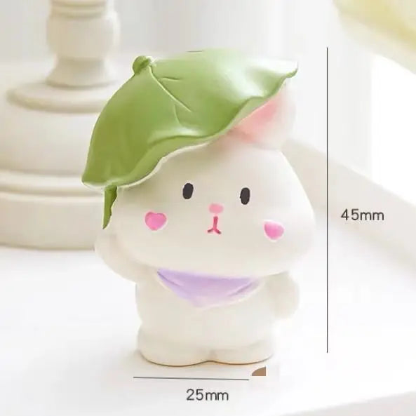 Cartoon Cute Resin Rabbit Car Ornaments Micro Landscape Bonsai Decoration Desktop Creative Trinket Home Accessories Figurines