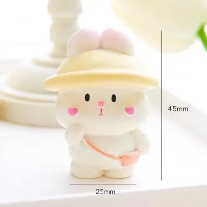 Cartoon Cute Resin Rabbit Car Ornaments Micro Landscape Bonsai Decoration Desktop Creative Trinket Home Accessories Figurines